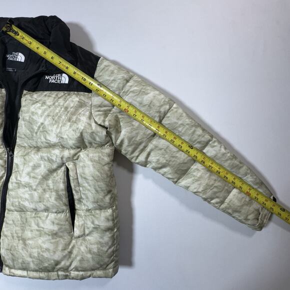 Supreme x The North Face 700 Down Nuptse Jacket Men’s M Cream Black Puffer - Picture 11 of 16